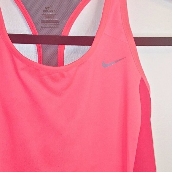 NIKE PINK & RED DRI-FIT RACERBACK WORKOUT TANK TOP - SIZE M - Picture 2 of 4